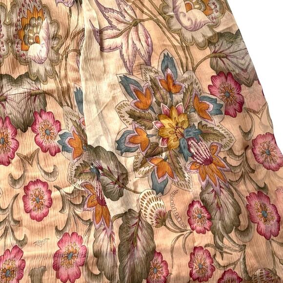 Soft Surroundings Jazmin Skirt Chiffon Floral Tan Petite M EUC - Picture 8 of 10